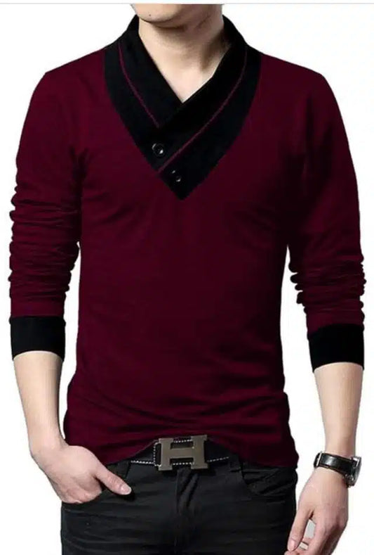 T-Shirt for Men (Maroon, M)